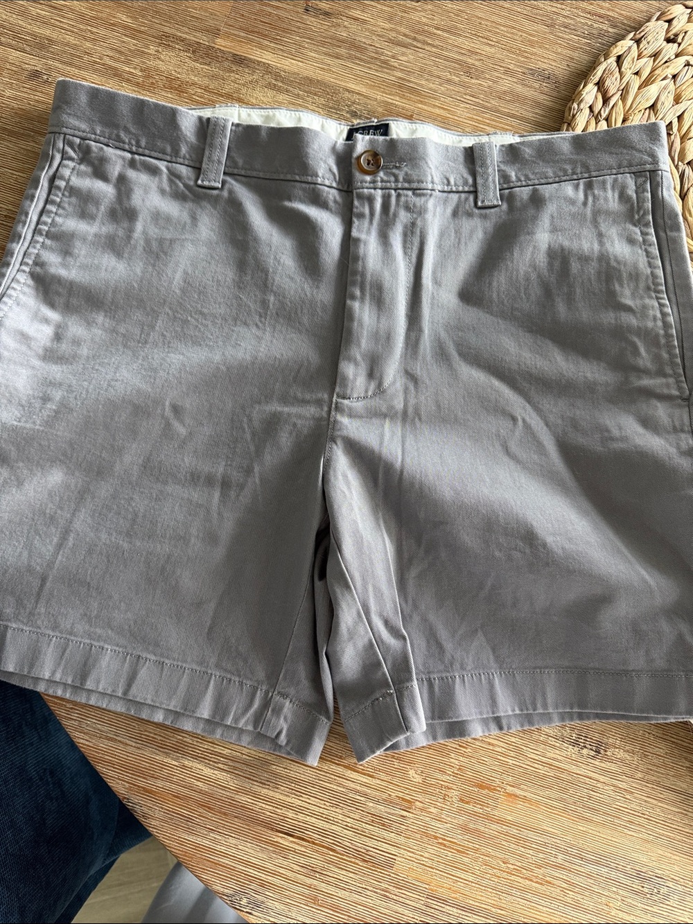 J. Crew Men's Light Gray Flat Front Chino Shorts